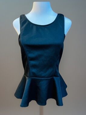 FOREIGN EXCHANGE Sexy Steampunk Runway Black Peplum Dressy Shirt Top sz S/M